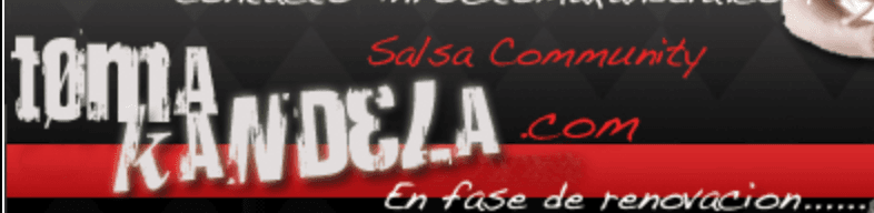 Original red and black Toma Kandela Salsa Community banner